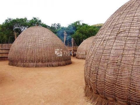 Традиционные свазилендские хижины в национальном музее.